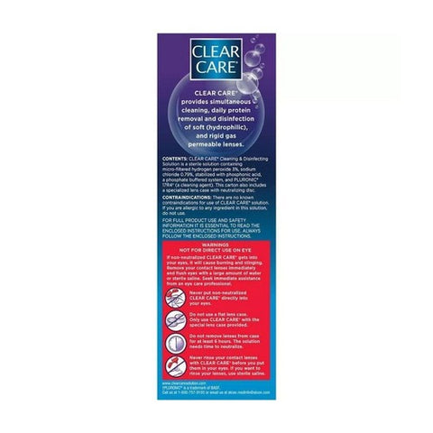 Clear Care, Triple Action Cleaning & Disinfecting Solution, 24 Oz