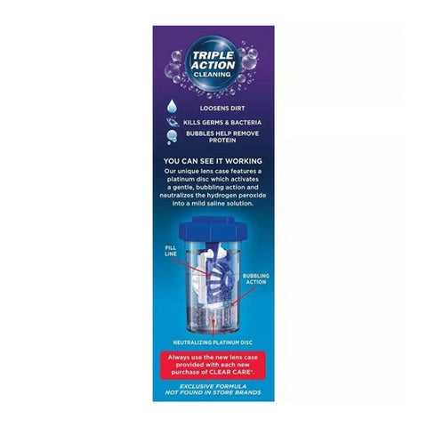 Clear Care, Triple Action Cleaning & Disinfecting Solution, 24 Oz