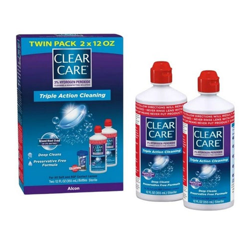 Clear Care, Triple Action Cleaning & Disinfecting Solution, 24 Oz