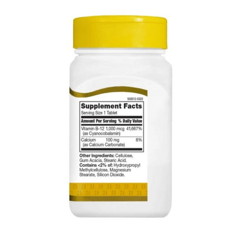 21st Century, B-12 Prolonged Release, 1000 mcg, 110 Tabs