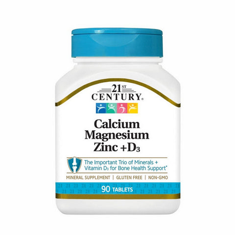 21st Century, Calc + Mag + Zinc + D3, 90 Tabs
