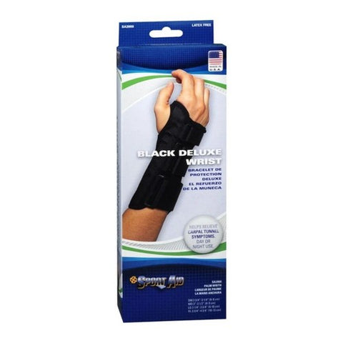 Sport Aid, Black Deluxe Wrist Small Left, 1 Each