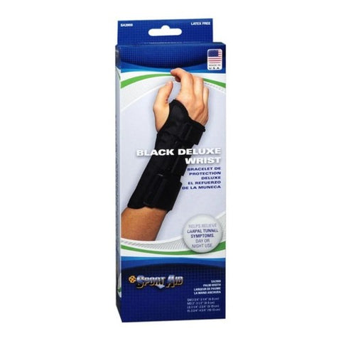 Sport Aid, Black Deluxe Wrist Large Left, 1 Each