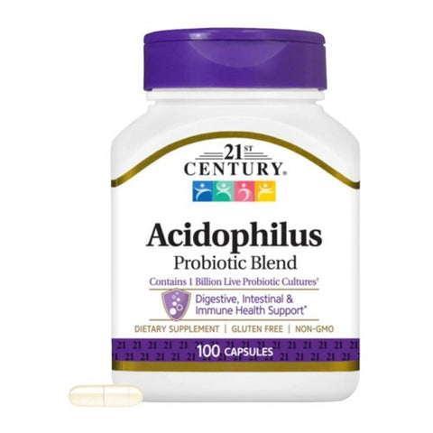 21st Century, 21st Century Acidophilus Capsules, 100 Caps