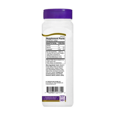 21st Century, 21st Century Fish Oil  Enteric Coated Softgels, 90 Caps