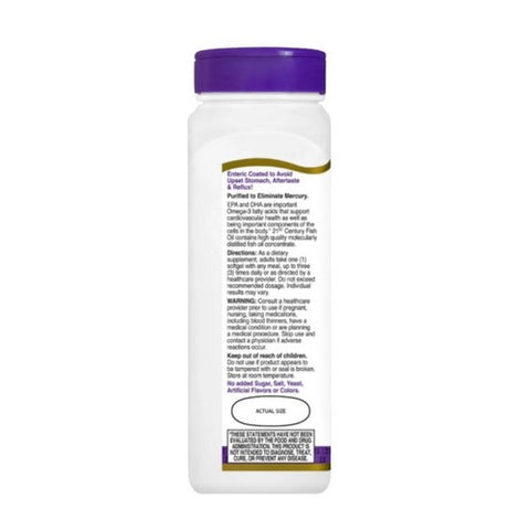 21st Century, 21st Century Fish Oil  Enteric Coated Softgels, 90 Caps