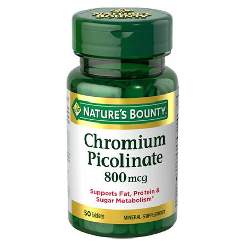 Nature's Bounty, Nature's Bounty Chromium PicolinateTablets, 800 mcg, 50 Tablets