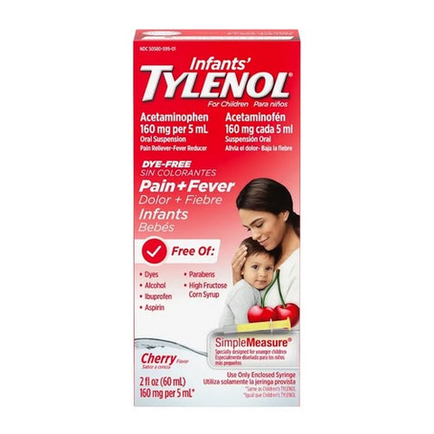 Tylenol, Infants Pain + Fever Oral Suspension Cherry Flavor, 2 Oz