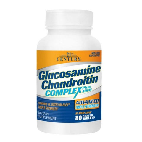 21st Century, 21st Century Glucosamine Chondroitin Complex Plus MSM Tablets Advanced Triple Strength, 80 Tabs