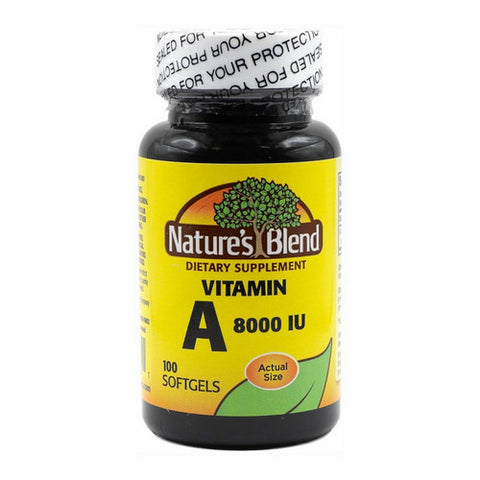 Nature's Blend, Nature'S Blend Vitamin A Softgels, 8000 IU, 100 Caps