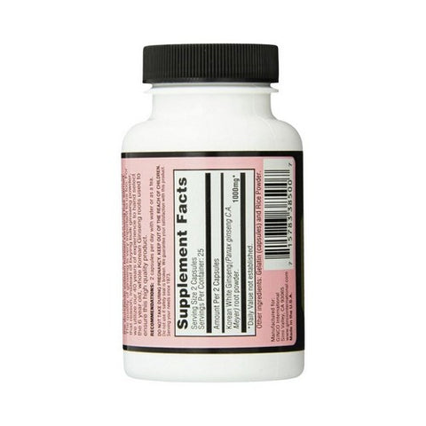 Imperial Elixir / Ginseng Company, Korean White Ginseng, WHITE, 50 CAP
