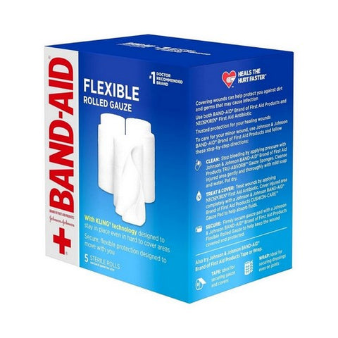 Band-Aid, Rolled Gauze Medium, 5 Each