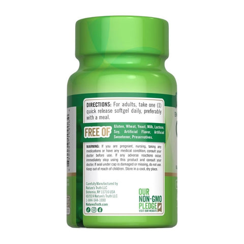 Nature's Truth, CoQ-10 Plus Black Pepper Extract Quick Release Softgels, 400 Mg, 40 Tabs