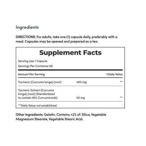 Nature's Bounty, Nature's Bounty Turmeric Capsules, 450 mg, 60 Caps