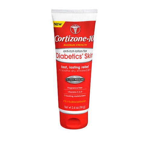 Cortizone-10, Anti-Itch Lotion For Diabetics Skin, 3.4 Oz