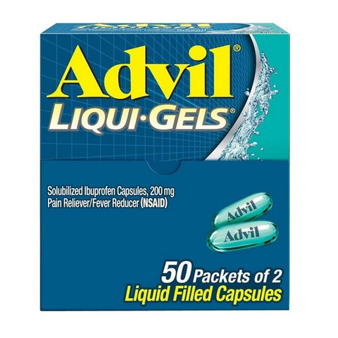 Advil, Ibuprofen Liqui-Gels, 200 mg, 50 packets of 2 liquid filled caps