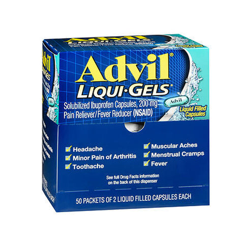 Advil, Ibuprofen Liqui-Gels, 200 mg, 50 packets of 2 liquid filled caps