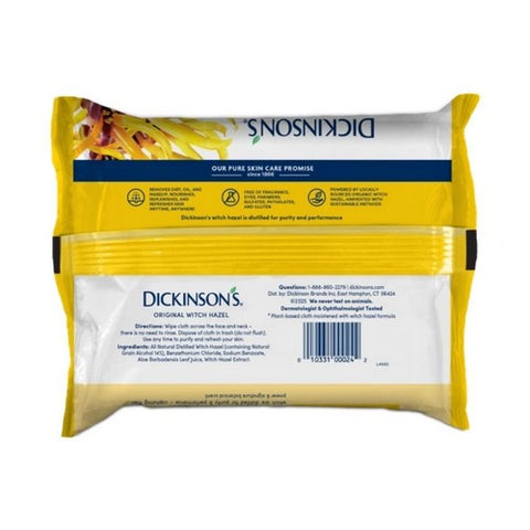 Dickinson's, Original Witch Hazel Daily Refreshingly Clean Cleansing Cloths, 25 Each