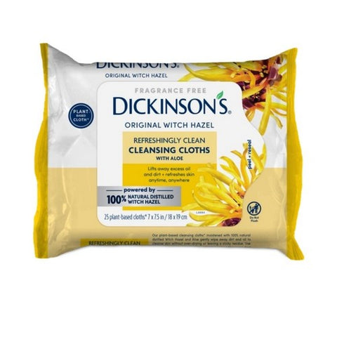 Dickinson's, Original Witch Hazel Daily Refreshingly Clean Cleansing Cloths, 25 Each