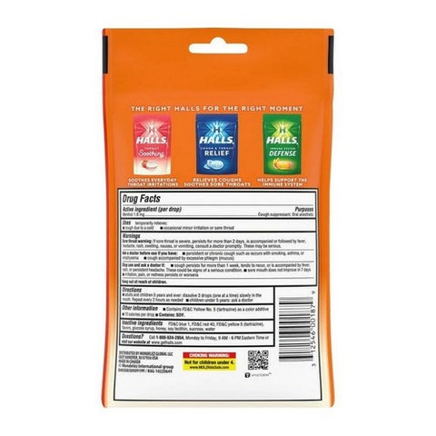 Halls, Cough Suppressant Drops Honey, 30 Each