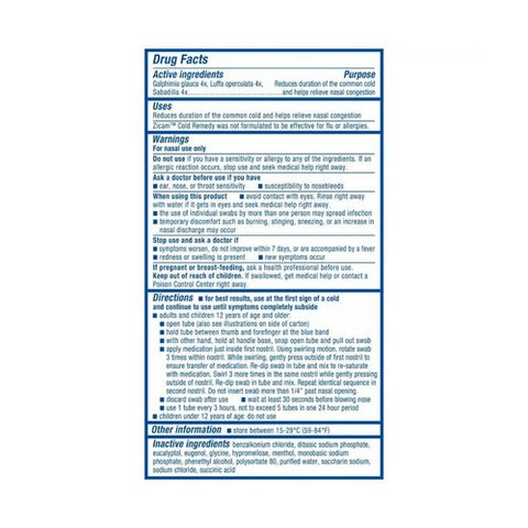 Zicam, Cold Remedy Nasal Swabs, 20 Each