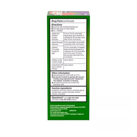 Zyrtec, Children's 24 Allergy Syrup Grape, 4 Oz