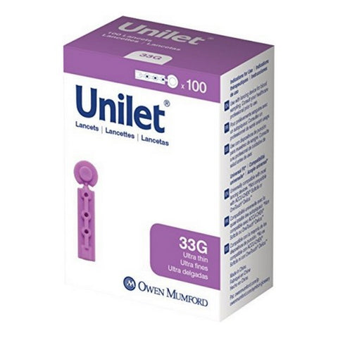 Lancet, Unilet Micro Thin 33G Lancets Single-Use Sterile, 100 Each