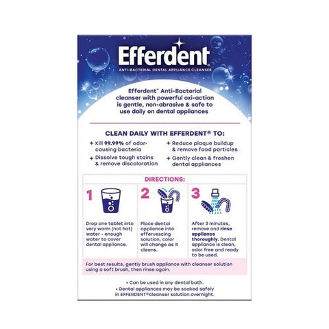 Efferdent, Complete Clean Anti-Bacterial, 102 Tabs