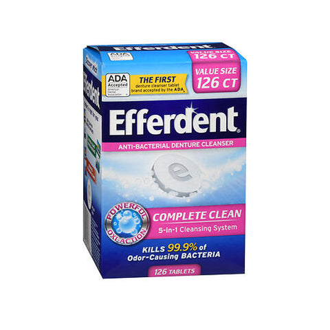 Efferdent, Anti-Bacterial Denture Cleanser, 126 Tabs