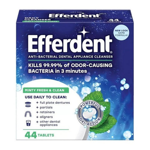Efferdent, Plus Mint Anti-Bacterial, 44 Tabs