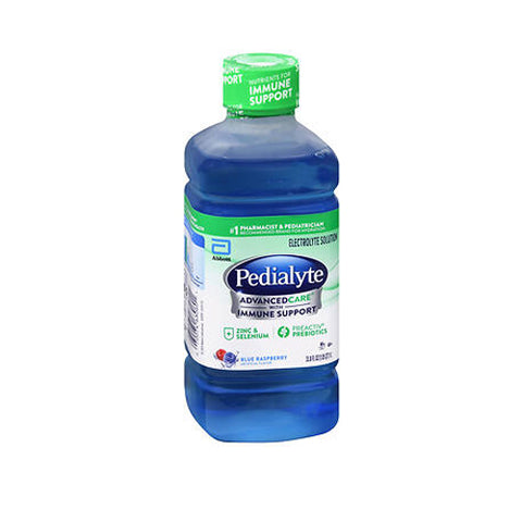 Pedialyte, Advanced Care Electrolyte Solution Blue Raspberry, 33.8 Oz
