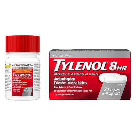 Tylenol, 8 Hour Muscle Aches & Pain Relief, 24 Caps