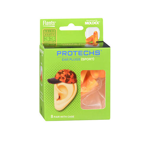 Flents, Protechs Reusable Sport Ear Plugs, 8 Each