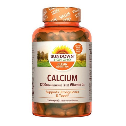 Sundown Naturals, Sundown Naturals Calcium plus Vitamin D3 Softgels, 1200 mg, 170 Softgels