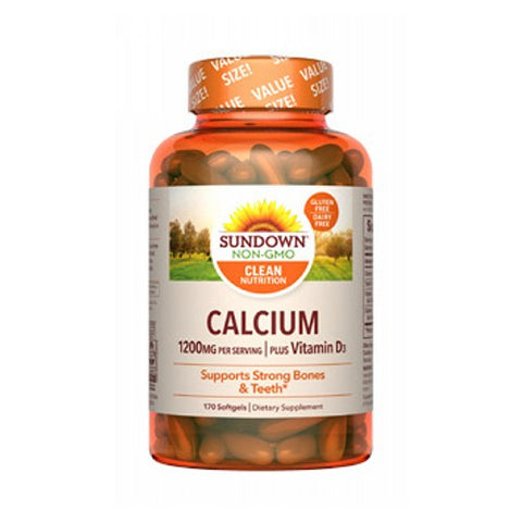 Sundown Naturals, Sundown Naturals Calcium plus Vitamin D3 Softgels, 1200 mg, 170 Softgels