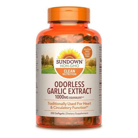 Sundown Naturals, Sundown Naturals Odorless Garlic Extract Softgels, 1000 mg, 250 Tabs