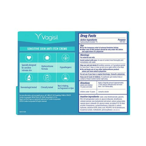 Vagisil, Anti-Itch Creme Maximum Strength Sensitive Skin Formula, 1 Oz