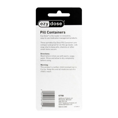 Ezy Dose, Portable Pill Container, 2 Each