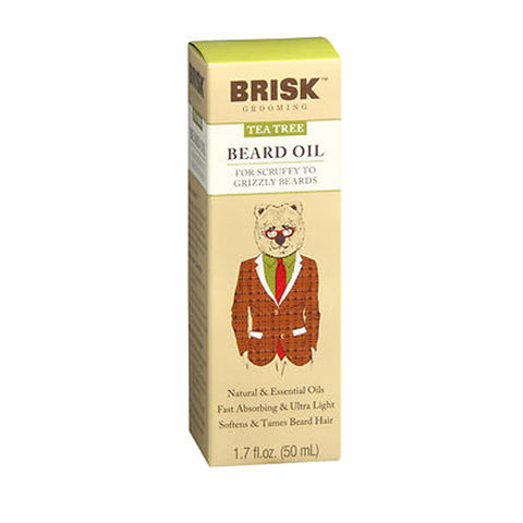 Brisk, Grooming Beard Oil Tea Tree, 1.7 Oz