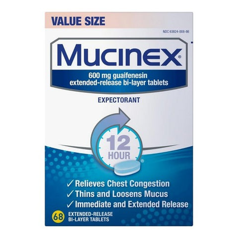 Mucinex, Expectorant Tablets, 68 Tabs
