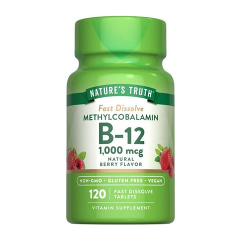 Nature's Truth, B-12 Fast Dissolve Tabs Natural Berry Flavor, 1000 mcg, 120 Tabs
