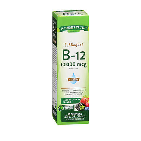 Nature's Truth, Sublingual B-12 Liquid Natural Berry Flavor, 10000 mcg, 2 Oz