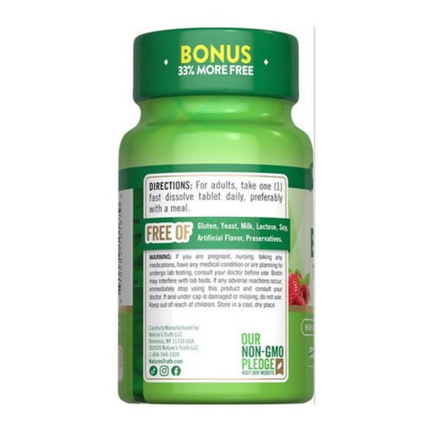 Nature's Truth, Ultra Biotin Fast Dissolve Tablets Natural Berry Flavor, 10000 mcg, 120 Tabs