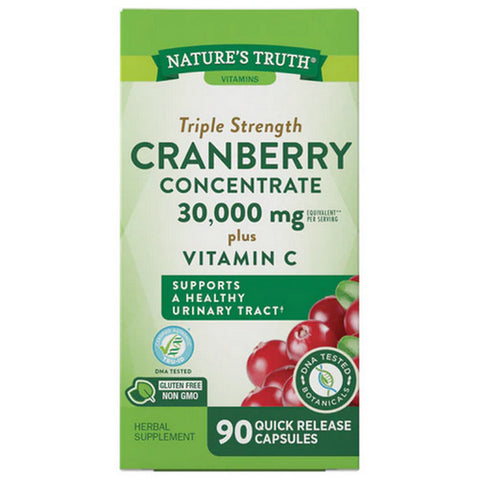 Nature's Truth, Ultra Triple Strength Cranberry Concentrate Plus Vitamin C, 30000 Mg, 90 Caps