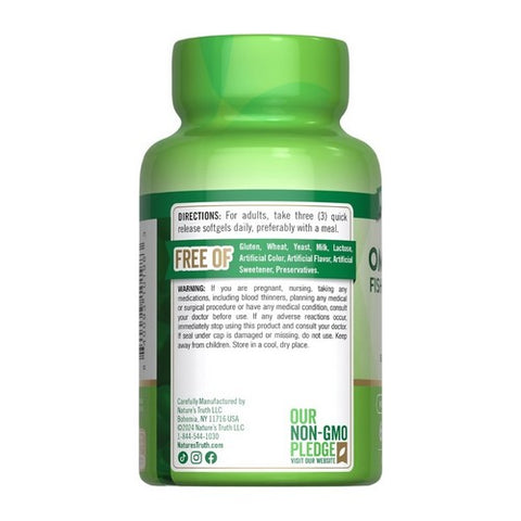 Nature's Truth, Triple Omega 3-6-9 Fish - Flax & Borage Quick Release Softgels, 1200 mg, 60 Caps