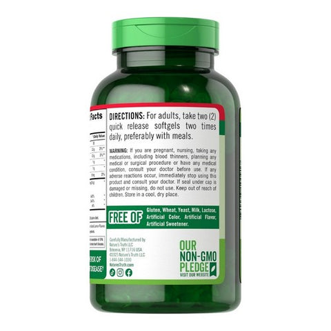 Nature's Truth, Fish Oil Quick Release Softgels Natural Lemon Flavor, 2400 Mg, 250 Caps