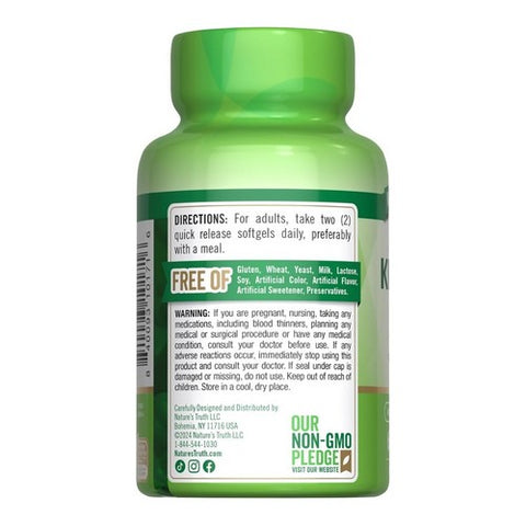 Nature's Truth, 100% Pure Red Krill Oil Omega -3 Quick Release Softgels, 2000  Mg, 60 Caps