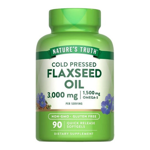 Nature's Truth, Cold Pressed Flaxseed Oil Omega 3, 6 & 9 Quick Release Softgels, 3000 Mg, 90 Caps