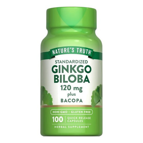 Nature's Truth, Standardized Ginkgo Biloba Plus Quick Release Capsules, 120 Mg, 100 Caps