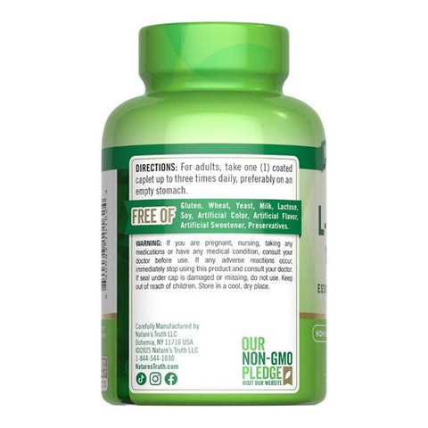 Nature's Truth, L-Lysine 1000 Mg Coated Caplets, 1000 Mg, 100 Tabs
